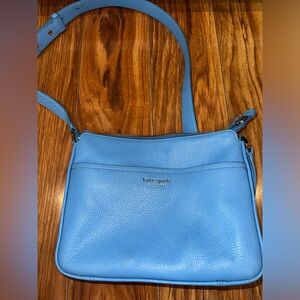 Kate Spade Blue Pebbled Leather Crossbody Bag